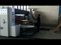 ماكينة طباعة وتقطيع الكرتون المضلع مضمنة مع ماكينة ربط المجلدات شبه الأوتوماتيكية